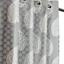 kraftiq homes 274 cm (9 ft) Polyester Semi Transparent Long Door Curtain (Pack Of 3) image 2