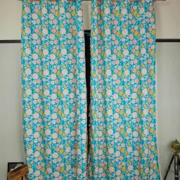 tramb Polyester Abstract 5 ft Light Filtering Eyelet Window Curtain image 1