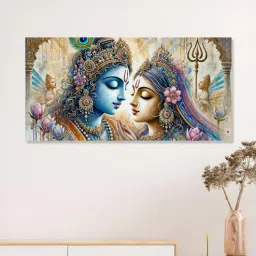 nestroots Canvas Framed Divine Love of Krishna and Radha Wall Painting(18X36 Inch)-picture-38