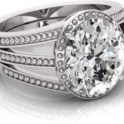 7.25 Ratti Zircon Gemstone Adjustable Ring With Lab CertificateTU Silver Zircon Ring-image-5