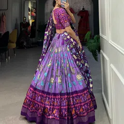 mitrabiz Self Design Semi Stitched Lehenga Choli image 4