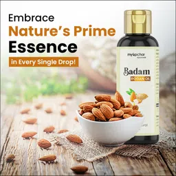 myupchar ayurveda Rogan Badam Almond Oil, 100% Pure Badam Tel For Glowing Skin & Hair Growth-100ml Hair Oil image 2