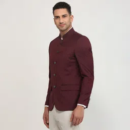 raymond Men Solid Mandarin Formal Blazer image 2