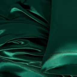 coolbeds Green Solid 400 TC Satin Single Fitted Bedsheet with 2 Satin Pillow covers image 5