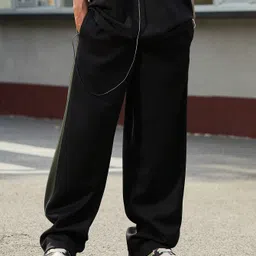 leriya fashion Men Self Design Black, Green Track Pants image 3