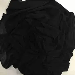 hmsa Solid Georgette Women Black Stole, Scarf, Faux Turtleneck Neck Cover image 2