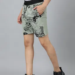 sport sun Printed Men Silver Regular Shorts image 4