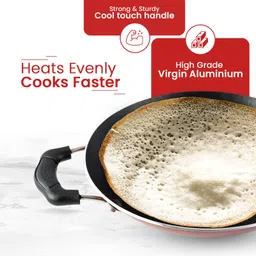 blueberry's Nonstick Appachatty/Appachatti Appam Pot Pan with Stainless steel Lid 270mm wide 3mm thickness Appachatty with Lid 1 L capacity 20 cm diameter image 3