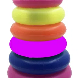 jmv Teddy Bear Face Rings for Kids 7 Ring Multi Color, Non Toxic Plastic,Multi Use Bath Toy-picture-23