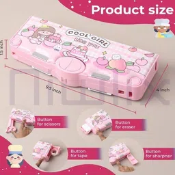 k3nterprises pink sezer pencil_21 1 Art Plastic Pencil Box image 2