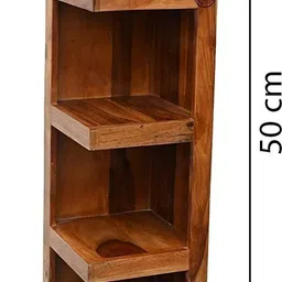 shri mintu's Sheesham Wood Corner Standing Shelves| Decorative 4 Tier Ladder Shelf for Home Solid Wood Open Book Shelf image 4