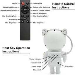 QUEENOX Astronaut Galaxy with Remote Control-360° Adjustable Timer Nebula Night Light-03 image 3