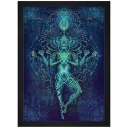 chaque decor Textured Iris Blue Textured Paper Framed Spiritual Art Print image 2