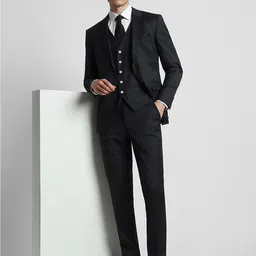 peter england Men Embroidered Tuxedo Style Formal Blazer image 5