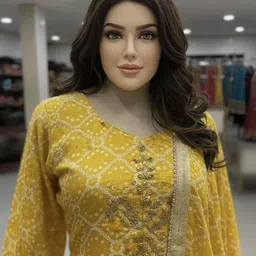 kalakari Women glass organza Diamonds Suit image 4