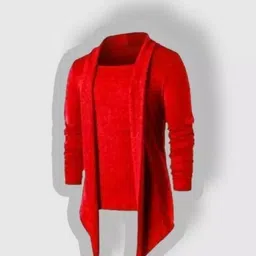 Men Full Sleeve Red Shrug-image-10