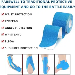 kshmanidhaye Waterproof Kinesiology Tape For Injury, Pain Relief, Muscle, Joint Support Crepe Bandage image 4