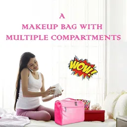Women Pink Cosmetic Bag-image-5