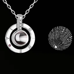 rkb sales 100 Languages I Love You Necklace/Pendant for Women and Girl Silver Crystal Silver Pendant-picture-17