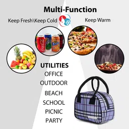 kezitaska Lunch Bag Tiffin Bag for School Office Picnic Waterproof Lunch Bag PURPLE Waterproof Lunch Bag image 3