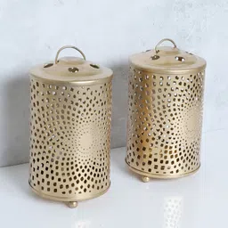 urban hamlet Gold Iron Table Lantern image 2