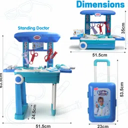 aditi toys Premium Set With Pull & Push Trolley For Kids, 13 Piece Doctor Kit image 3