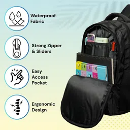 saracreation Large 35 L Laptop Backpack Black Edition Bag with 2 Secret Pockets image 3