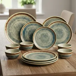 curvewell Pack of 18 Melamin Dinner Set image 2