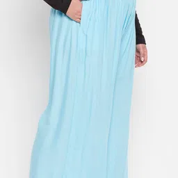 vizcon hub Women Loose Fit Light Blue Viscose Rayon Trousers image 4