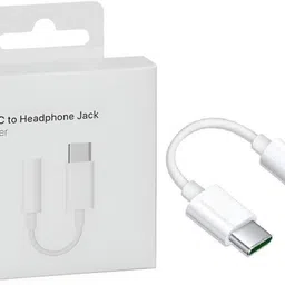 Ekon White Type C to 3.5mm Headphone Audio Jack Connector, Phone Converter image 1