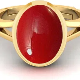 vishvma 11.25 Ratti Natural Coral Moonga Gemstone A1 Quality With Lab Certified Brass Opal Brass Plated Ring-picture-14