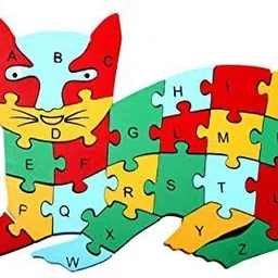 little mind Cat Shape Wooden Puzzle | Alphanumeric Jigsaw for Preschool Kids image 3