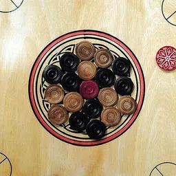 ecosafe Mate Finish Miker and Boric Powder, Beigedium Size Carrom Board with Coins Stri 26 cm Carrom Board image 2
