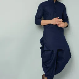 tsarina Men Cotton Blend Kurta Dhoti Pant Set image 1