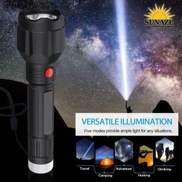 sunaze 2 In 1 Light Mode Rechargeable Handy 50W Long Range Torch Light 1200mAh Battery Torch image 2