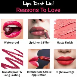 nykaa Lips Don't Lie! Waterproof Line & Fill Lip Liner -Sweetheart Pink -06 image 5