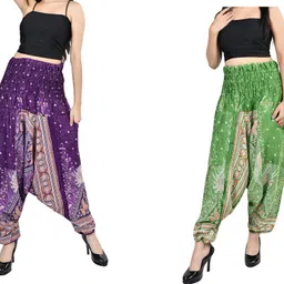 fusfus Printed Rayon, Cotton Women Harem Pants-picture-30