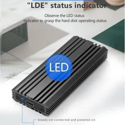 Etzin M.2 NVME External SSD Enclosure, USB 3.1, Gen 2 Adapter with 10Gbps, 4.5 inch USB C image 4
