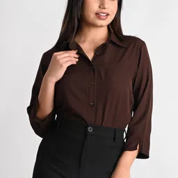 maghma Women Regular Fit Solid Spread Collar Casual Shirt-picture-18