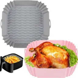 sunpantry 2 PCS Square Silicone Air Fryer Liners - 8 Inch Reusable Air Fryer Pot Airfryer Tray-picture-35