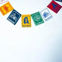 uttarakhand handicrafts Hindu Religious Prayer Flag (Big Size) Rectangle Car Window Flag image 2