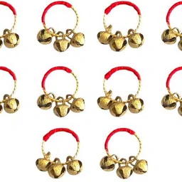 bhakti shringar Brass Ghungroos Red Kadi, Clapping Finger Ring for Aarti, Bhajan, Pooja Ghungroo Bells-picture-32