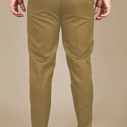 mancrew Men Regular Fit Khaki Cotton Blend Trousers image 2