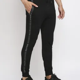 killer Men Solid Black Track Pants image 3
