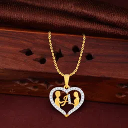 Couple Pendant "A" Letter Gold plated Valentine Latest Couples Chain Pendant Gold-plated Cubic Zirconia Brass Pendant-image-35