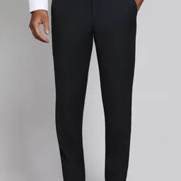 peter england Men Regular Fit Blue Polycotton Trousers-picture-12