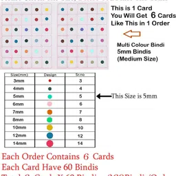 bawree 3mm Red Round Bindis Small Size Kumkum Sindoor Dots Forehead Bindi Forehead Multicolor Bindis image 3