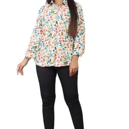 g-ka Women Regular Fit Printed Spread Collar Casual Shirt image 3
