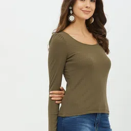 harpa Casual Regular Sleeves Solid Women Green Top image 3