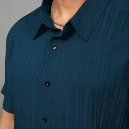 hari trendz clothing Men Night Suit Set Blue Self Design image 3